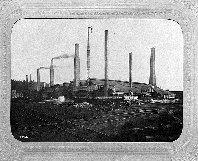 Bâtiment de la Forge Neuve vu du nord, à la fin du 19e siècle.