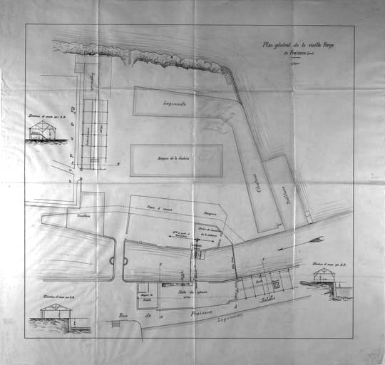 Plan général de la Vieille Forge de Fraisans (Jura).