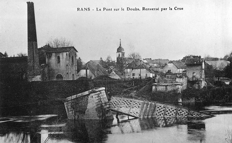 Rans - Le Pont sur le Doubs, Renversé par la Crue.