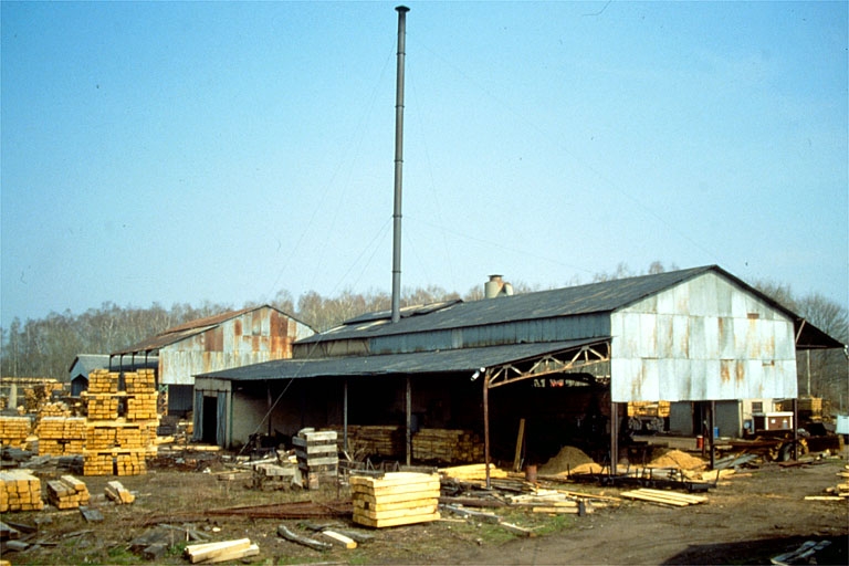 Atelier de créosotage (C) : façades postérieure et latérale gauche.