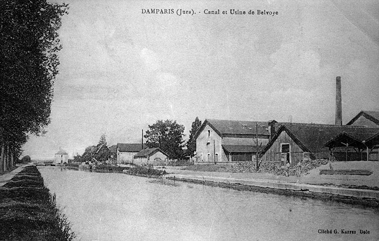 Damparis (Jura). Canal et Usine de Belvoye.