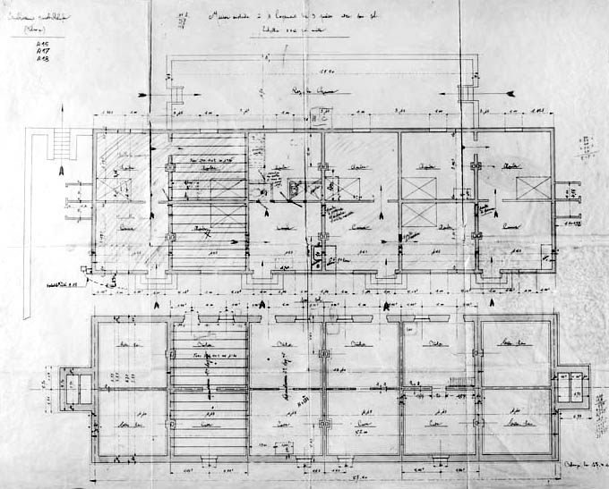 Etablissement Jacob-Delafon (Belvoye). Maison ouvrière à 4 logements de 3 pièces avec sous-sol.