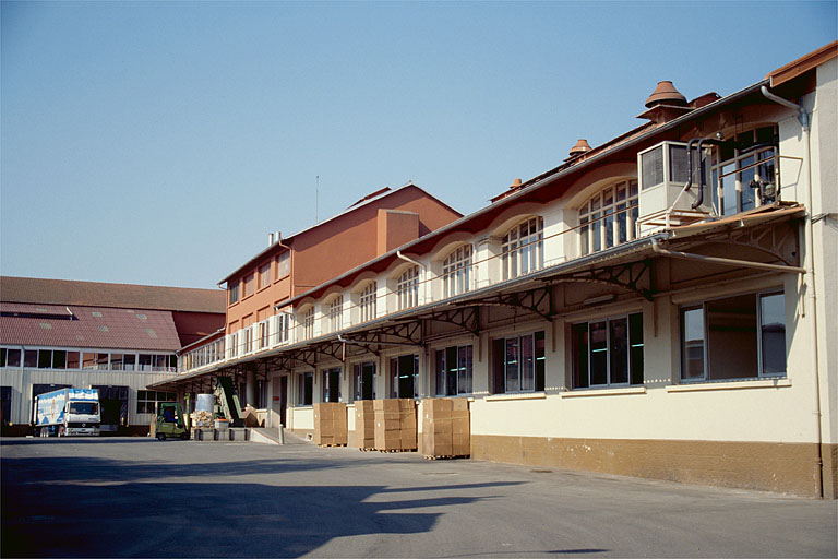 Atelier de fabrication (E, F, G), depuis l'est.