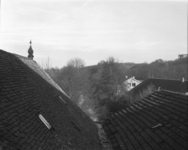 Vue depuis le toit de la salle des machines en 1989.