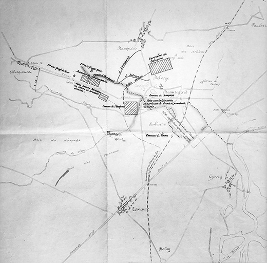Carte des régions de Tavaux et Damparis. Ta.241.