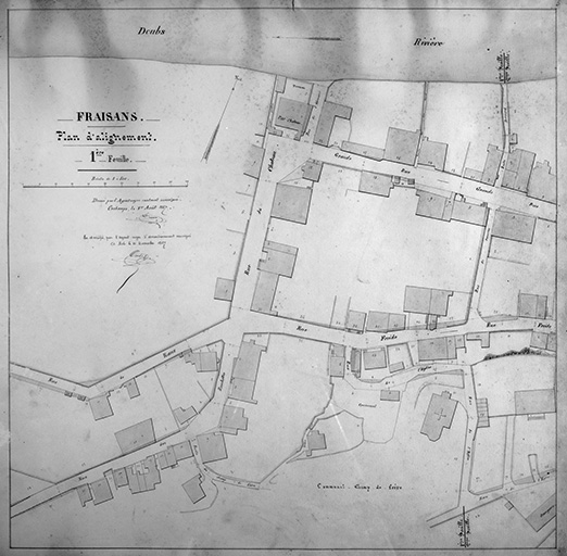 Fraisans. plan d'alignement. 1ère feuille.