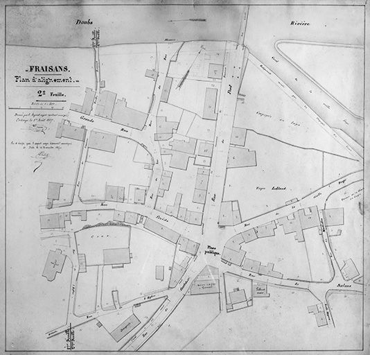 Fraisans. Plan d'alignement. 2e feuille.