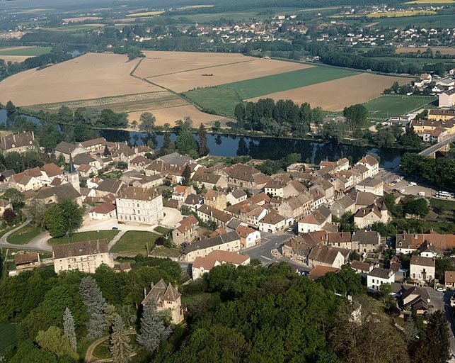 Le centre du village, photographie aérienne.