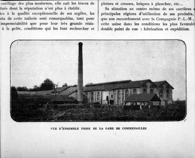 Vue d'ensemble prise de la gare de Commenailles, milieu des années 1920.