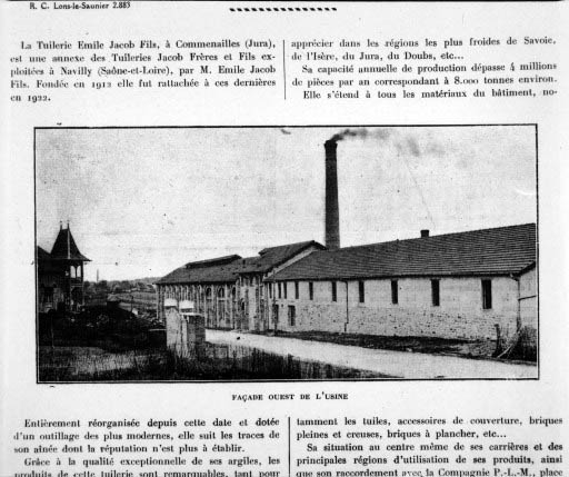 Façade ouest de l'usine, milieu des années 1920.