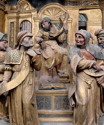 Haut-relief en bas au centre, détail : Jessé et deux prophètes.