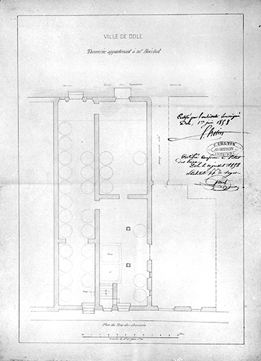 Ville de Dole. Tannerie appartenant à M. Boichut. Plan du rez-de-chaussée.