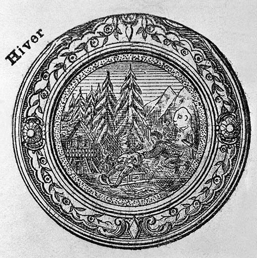 Décor de balancier : l'Hiver.