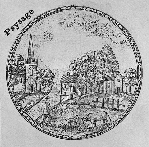 Décor d'hygromètre : paysage.