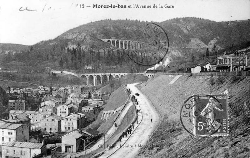 Morez-le-Bas et l'Avenue de la Gare, entre 1910 et 1913.
