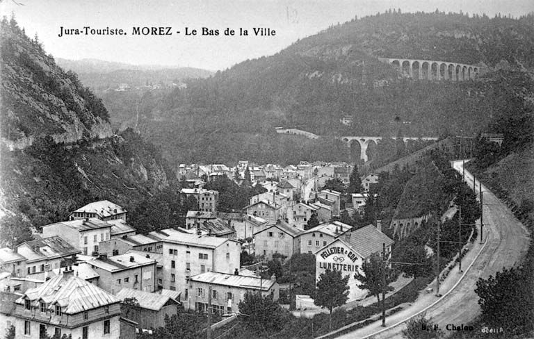 Jura-Touriste. Morez - Le Bas de la Ville, entre 1927 et 1934.