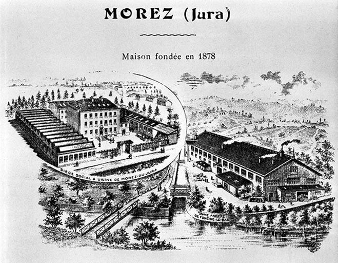Vue panoramique des usines de Morez et Foncine-le-Bas.