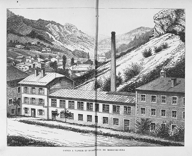Usines à vapeur et hydrauliques de Morez-du-Jura en 1877.