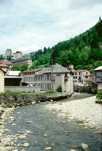 Vue d'ensemble depuis la Bienne, au sud-ouest (cadrage vertical).