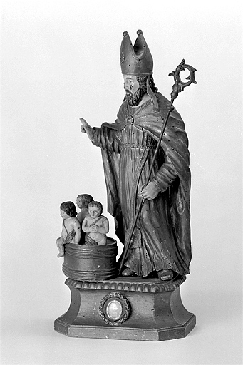 Statuette-reliquaire de procession : saint Nicolas