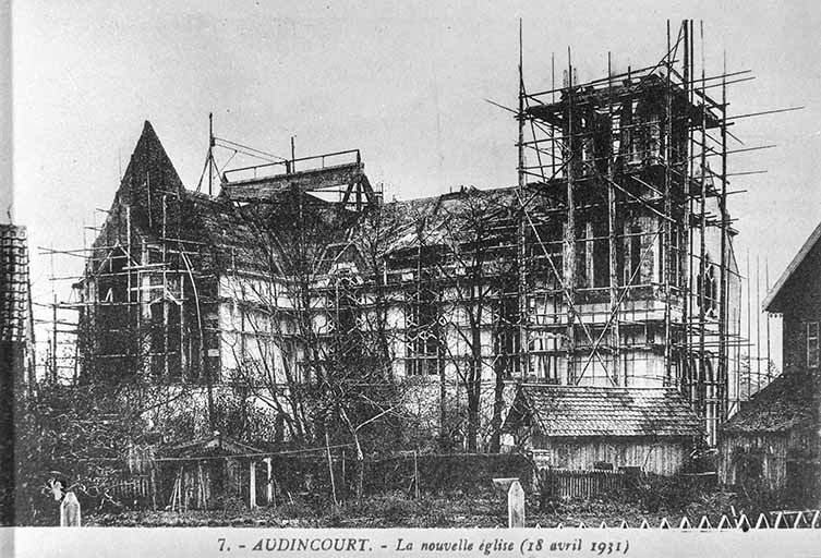 7. - AUDINCOURT. - La nouvelle église (18 avril 1931).