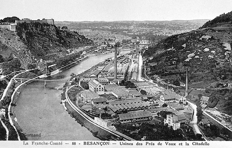 La Franche-Comté - Besançon - Usines des Prés de Vaux et la Citadelle, [entre 1905 et 1920].