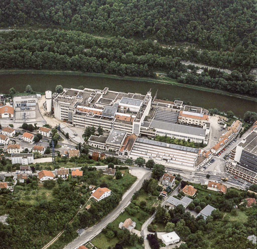 Vue aérienne de l'usine A, depuis le nord-est.