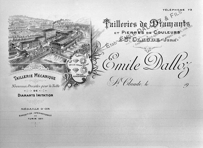 Papier à en-tête des Ets Emile Dalloz & Fils.
