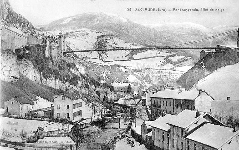 St-Claude (Jura) - Pont suspendu, Effet de neige.