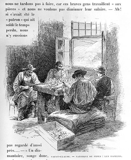 Saint-Claude.- Fabrique de pipes : les râpeurs.
