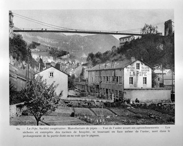 La Pipe, Société coopérative. Manufacture de pipes - Vue de l'usine avant ses agrandissements, s.d. [vers 1922].