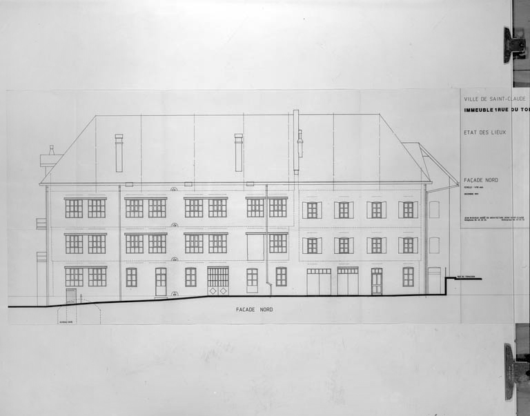 Immeuble 1 rue du Tomachon. Etat des lieux. Façade nord.