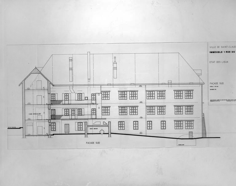Immeuble 1 rue du Tomachon. Etat des lieux. Façade sud.