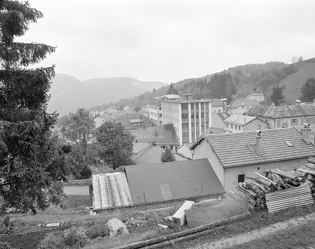 Vue d'ensemble du village et des usines, depuis le nord.