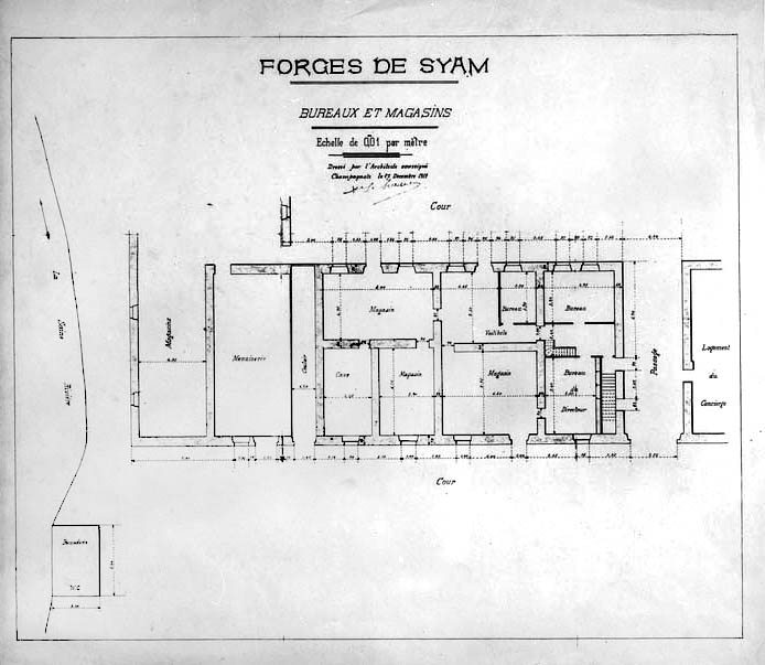 Forges de Syam. Bureaux et magasins.