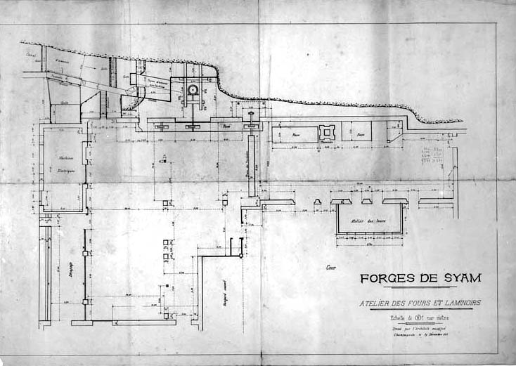Forges de Syam. Atelier des fours et laminoirs.