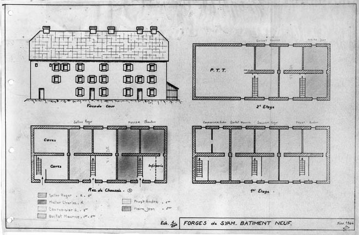 Forges de Syam. Bâtiment neuf [logement d'ouvriers et bureau de poste].