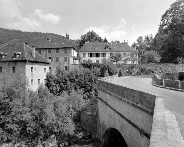 Vue d'ensemble depuis le pont, avec les bâtiments du martinet.