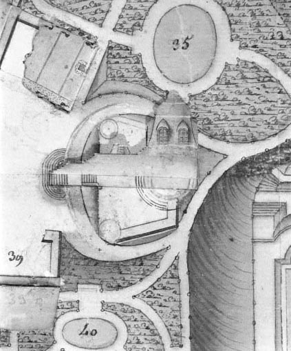 Plan du château d'Arlay et de ses attenances [détail : " quartier général ", élévation apparente à plat].