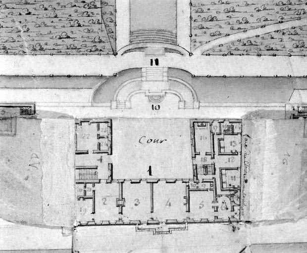 Plan du château d'Arlay et de ses attenances [détail : " Château ", plan de distribution].