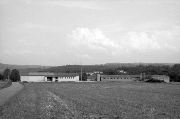 Cave d'affinage et porcherie, vues de l'ouest.