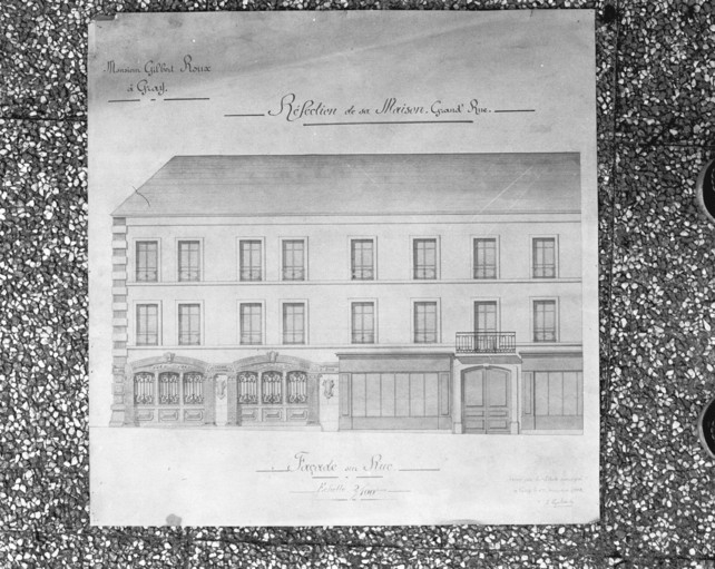 Monsieur Gilbert Roux à Gray. Réfection de sa maison Grand'Rue. Façade sur rue [projet non réalisé].