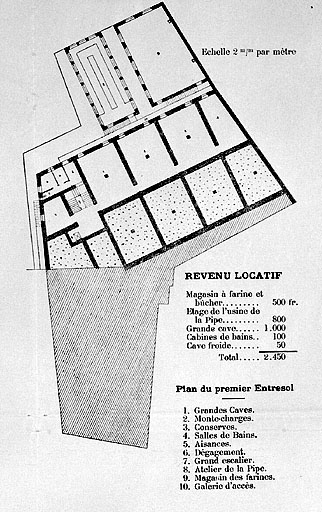 Plans de la Maison du Peuple de St Claude. Plan du premier entresol.