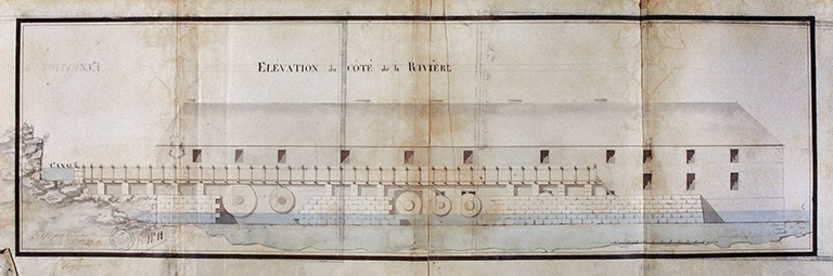 Elévation du côté de la rivière.