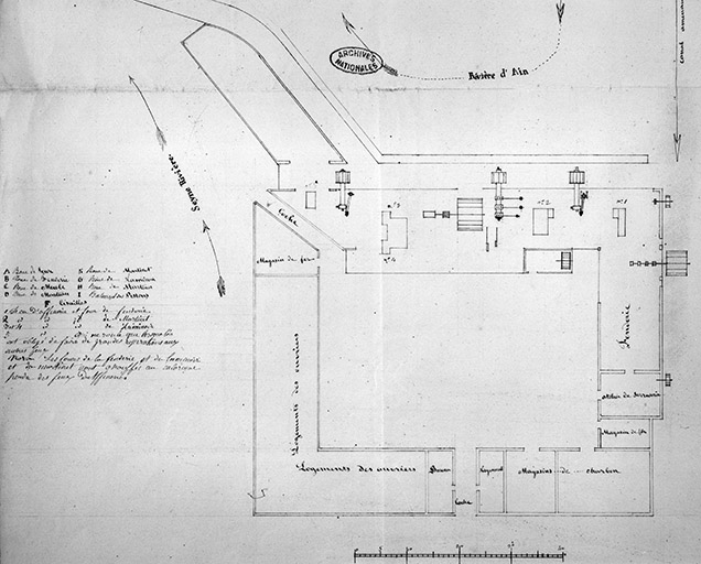 Plan des forges de Syam appartenant à Madame Veuve Jobez [...], détail de l'usine.