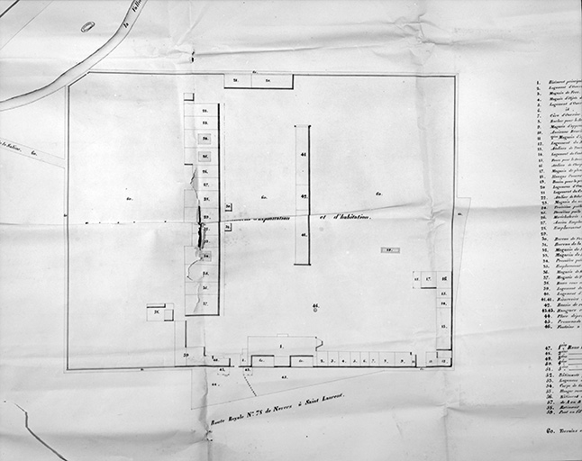 Plan général des Bâtiments et Dépendances des Salines de Montmorot [... : détail].