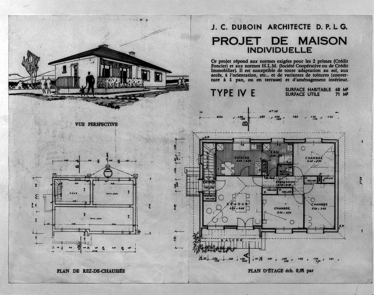 Projet de maison individuelle Type IV E.