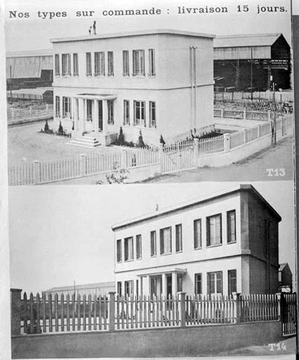 Exemple de constructions dans les années 1930 : maisons T13 et T14.