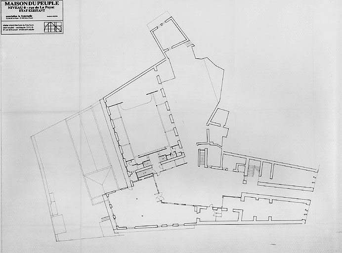 Maison du Peuple. Etat existant. Niveau 0 - rue de la Poyat.