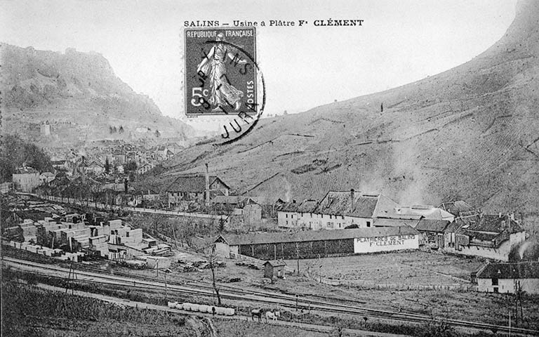 Salins - Usine à Plâtre Fx Clément. Datation : porte la date 18 juillet 1911 ; Datation : après 1903 (séparation au dos)